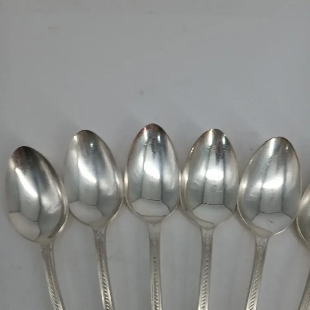8X Tbsp 1937 Rogers Silverplate Cotillion Collection Oval Table Spoons